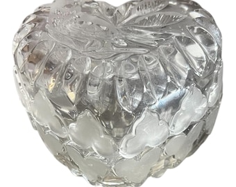Heart-Shaped Hofbauer Byrdes Crystal Dish With Lid