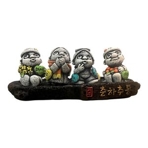 済州島トルハルバンミニチュア石像4体セット - Etsy 日本