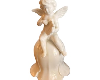 Schmid Porcelain Angel Music Box 6" Hark The Herald Angels Sing Japan No. 315