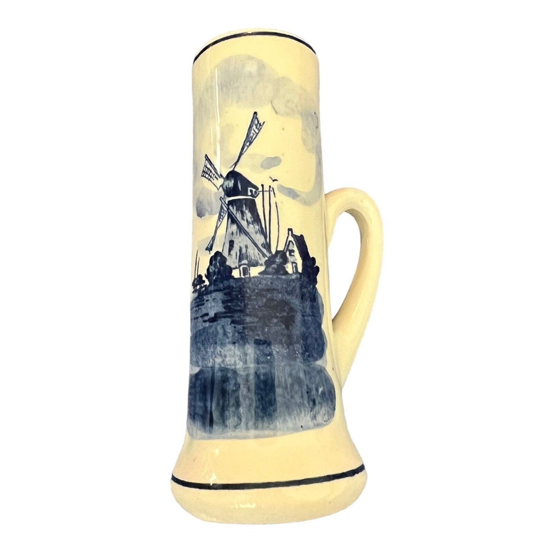 Vintage Hand-painted Ceramic Delft Blue Windmill Mug 4.5" Tall With ...