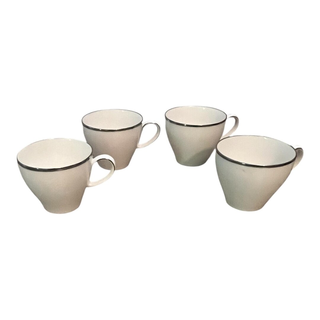 Set of 4 Noritake Ivory China IVONNE Coffee Teacups 7522 Japan