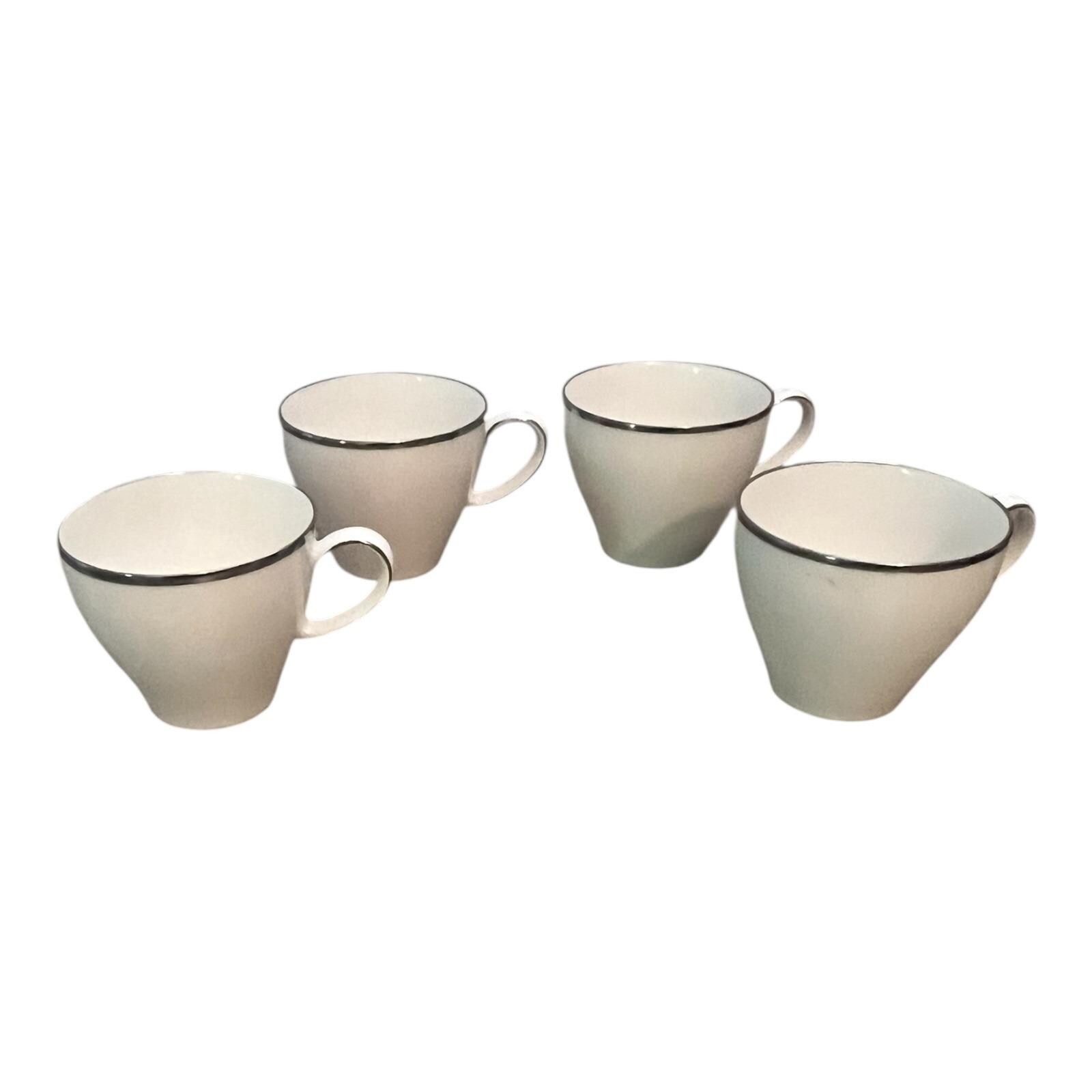 Set of 4 Noritake Ivory China IVONNE Coffee Teacups 7522 Japan