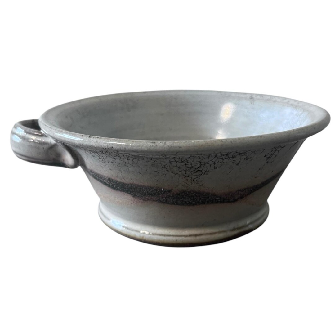 Vintage Signed Studio Art Pottery Bowl Blue Drip Glaze Stoneware ...