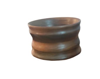 Vintage Hand Turned Teak Wood Bowl 5"x3" Unique Decorative/Serving Piece Smooth