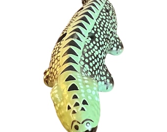 Vintage Funodolis 1995 Iguana Lizard Whistle Figurine 7" Hand-Painted Ceramic