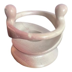 Speckstein Stein Skulptur Kunst Einheit Circle Of Life Kerzenhalter 10,1 cm