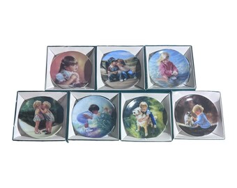 Lot of 7 Donald Zolan Mini Plates Pemberton Oakes 3.25" with COA Boxes & Mailer