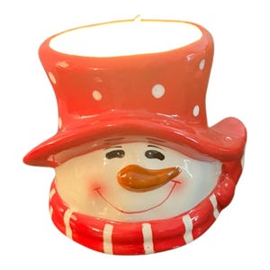 Crazy Mountain Holiday By Diane Knott Snowman Head Ceramic Plugin Light 3.25" T