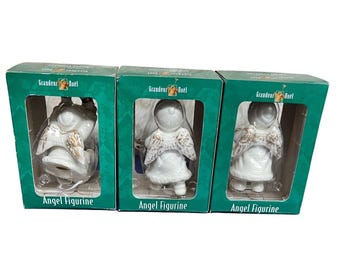 Grandeur Noel Collectible Angel Figurines Set Of 3 Porcelain Christmas Boxed