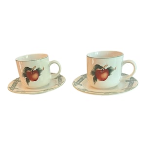 2 sets Cades Cove Collection Apple Blossum Coffee, Teacup & Saucer By Citation