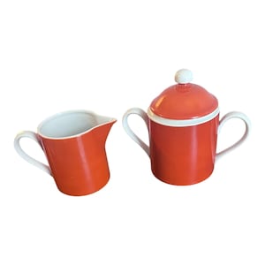Vintage Fitz and Floyd Terracotta Cream and Sugar Set