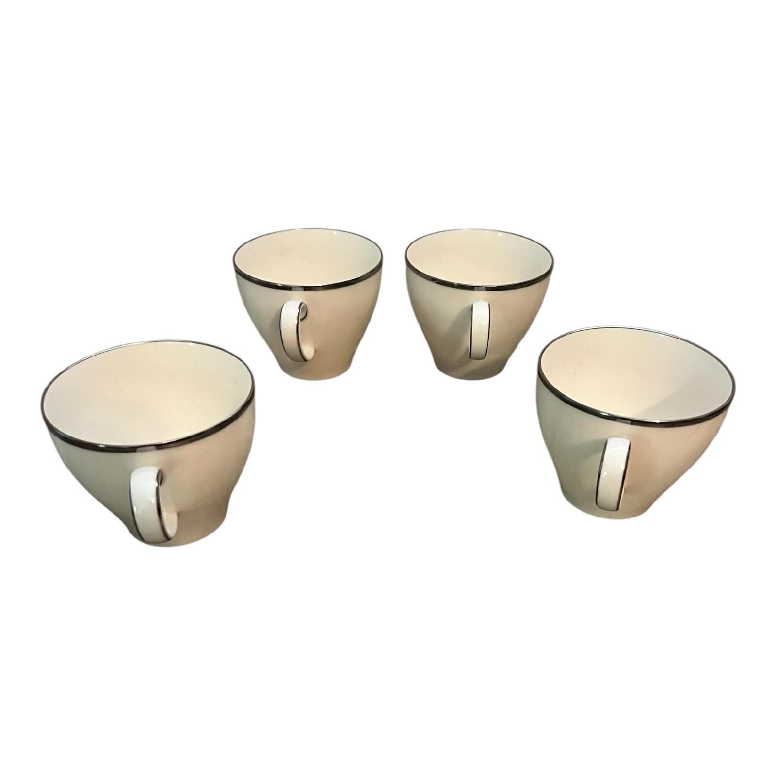 Set of 4 Noritake Ivory China IVONNE Coffee Teacups 7522 Japan