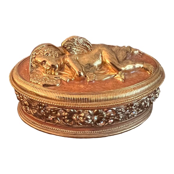 Edgar Berebi Brass/Gold Trinket Box Limited Edition THE DREAMER 4" X 2.5" X 2"