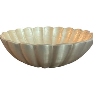 Julia Knight Peony 8&quot; Round Scalloped Serving Bowl Aluminum & Enamel Made India