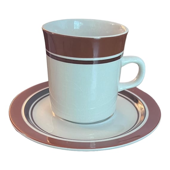 VTG Carousel Stoneware 804 SIENNA BROWN Coffee Tea Cups and