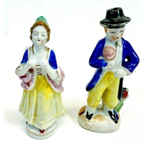 Vintage Porcelain Victorian Man & Woman Figurine Couple Made In Occupied Japan