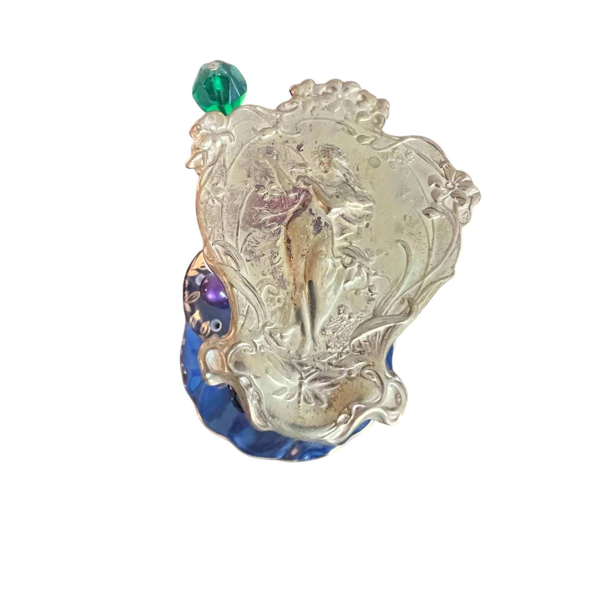 Vintage Limoges French Hat Pin Holder & Ring Tray Navy Floral Gold Porcelain W/ Limoge Hatpin Holder - Etsy main image 4