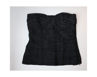 Vintage Claude Montana Black Strapless Corset Top, Aus 12