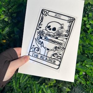 Plaque en plexi avec dessin de carte de tarot Dark Romance