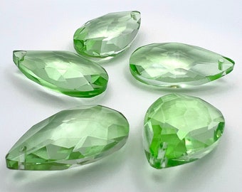 50mm Spring Green Chandelier Crystal Teardrops - Set of 5