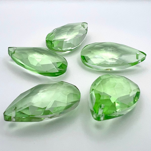 50mm Spring Green Chandelier Crystal Teardrops - Set of 5