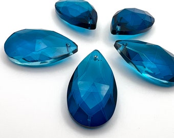 50mm Zircon Blue Chandelier Crystal Teardrops - Set of 5