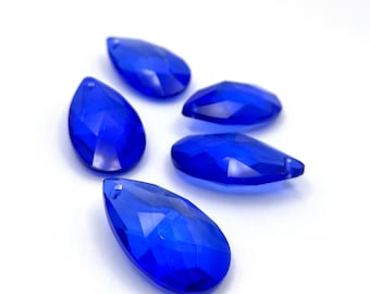 38mm Cobalt Blue Chandelier Crystal Teardrops - Set of 5