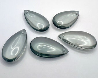 38mm Gray Smooth Teardrops - Set of 5