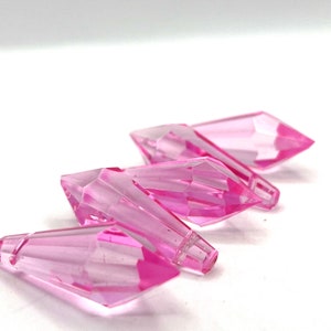 38mm Pink Chandelier Crystal Icicles - Set of 5