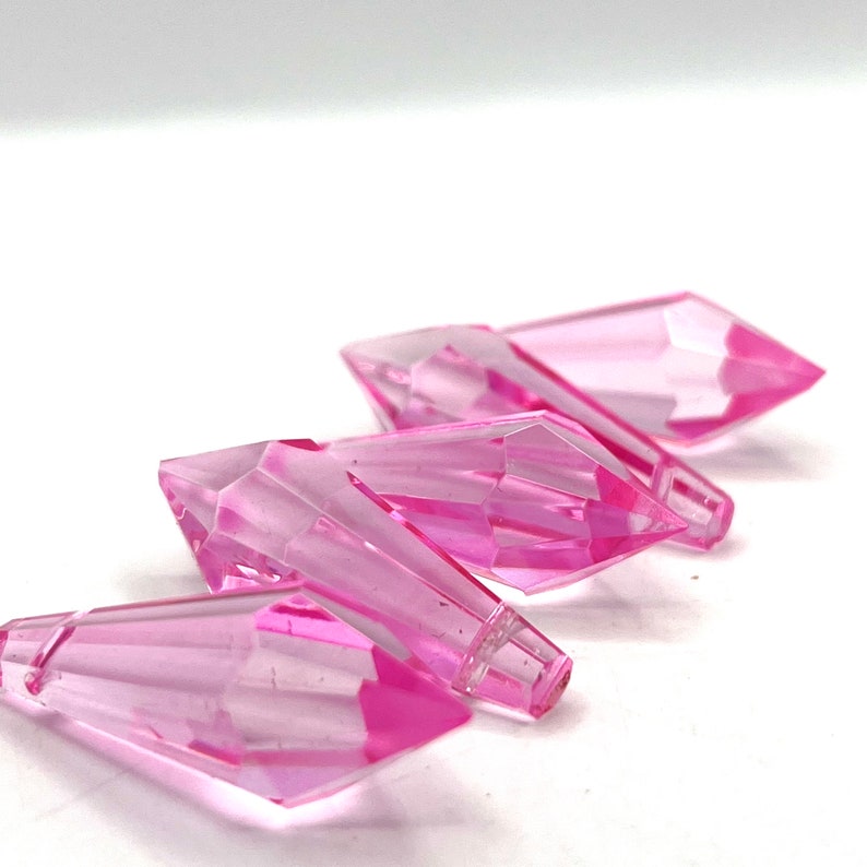 38mm Pink Chandelier Crystal Icicles Set of 5 image 1