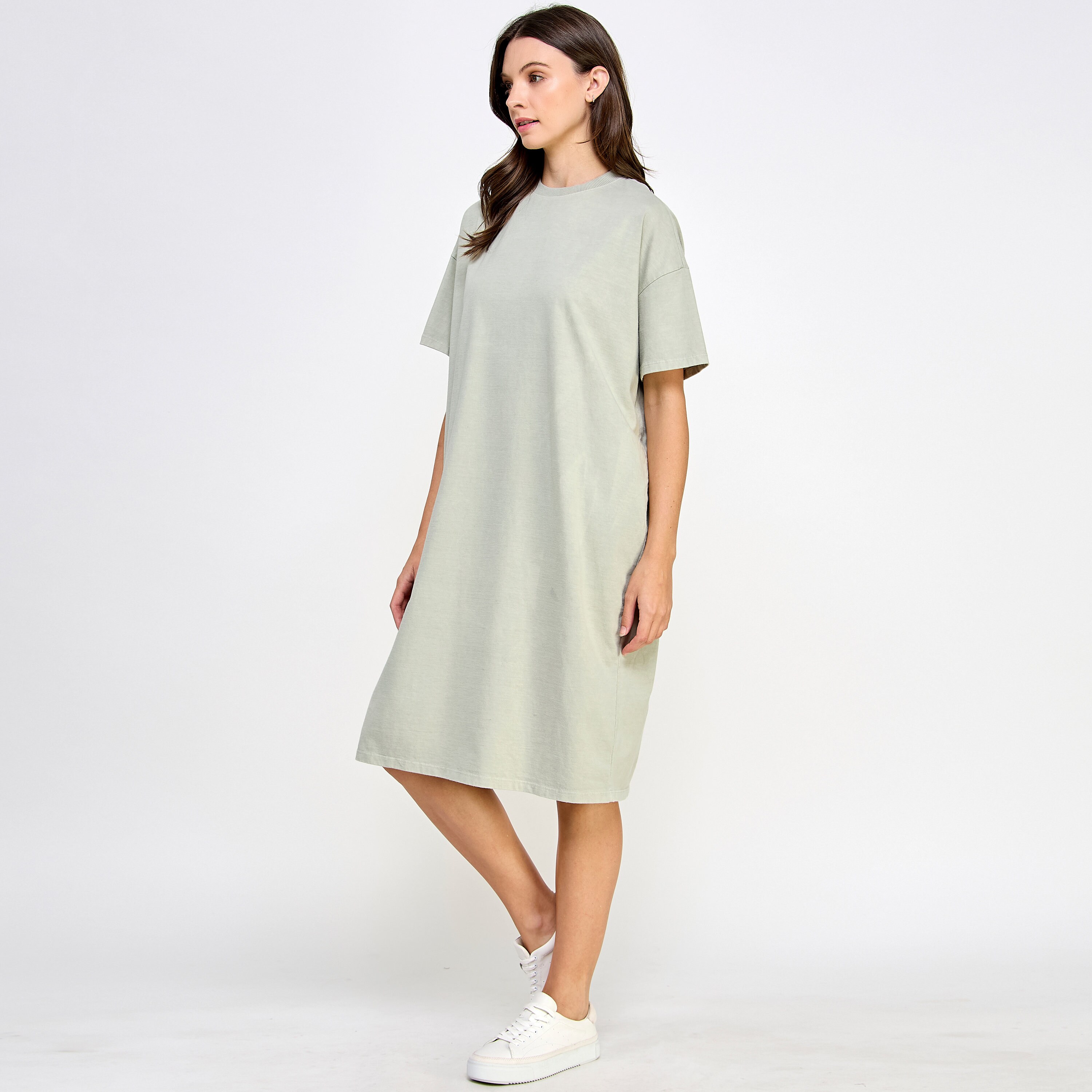 USA Made Oversized Garment Dyed Heavy Premium Cotton T-Shirt Dress