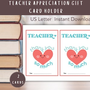 Teacher Appreciation Gift Card Holder Card/Teacher Thank you Gift Card Holder/Teacher Appreciation Week Gift Card Holder Printable/