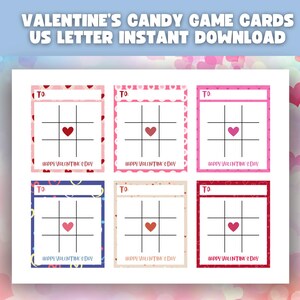 Valentine&#39;s Tic -Tac -Toe Game Treat Cards For Kids/Valentine&#39;s Party Tic-Tac-Toe Treat Cards-Valentine&#39;s Party Fun/Class Valentine&#39;s Party