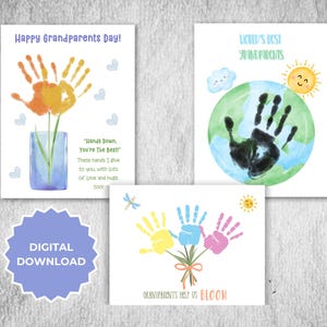 Grandparents Day Handprint Art Printable Bundle/Grandparent Gift From Kids/DIY Handprint Keepsake/Instant Download/Nana Papa Gift Idea