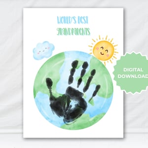 Grandparents Day Handprint Art Printable/Grandparent Gift From Kids/DIY Handprint Keepsake/Instant Download/Nana Papa Gift Idea