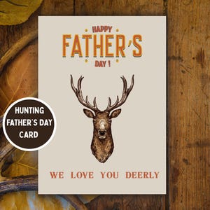 Carte de fête des pères rustique chasse au chevreuil-cadeau d'extérieur pour papa/carte de fête des pères pour papa qui aime la chasse au chevreuil/carte de fête des pères chasser/