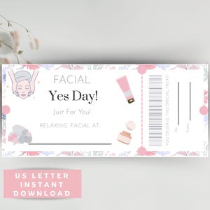 Bon cadeau pour le visage Yes Day - Téléchargement instantané/Bon cadeau pour le soin du visage Yes Day/Bon cadeau pour le soin du visage Yes Day Spa/Bon cadeau pour le soin du visage Yes Day Spa/Cadeau Yes Day Spa