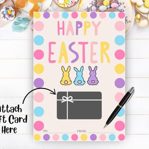 Porte-cartes cadeau de Pâques imprimable/téléchargement immédiat lapin de Pâques/carte-cadeau de Pâques pour panier/enfants