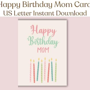 Carte d'anniversaire imprimable Joyeux anniversaire maman/Carte d'anniversaire pour maman avec enfant/Carte d'anniversaire de maman/Carte d'anniversaire pour maman avec enfant