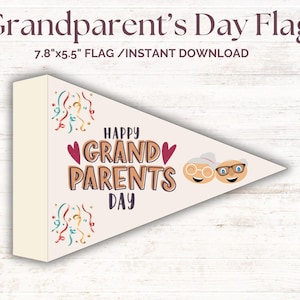 Celebre el Día de los Abuelos con una Bandera Imprimible/Banderín Imprimible del Día de los Abuelos/Bandera Imprimible de los Abuelos/PDF Descargable
