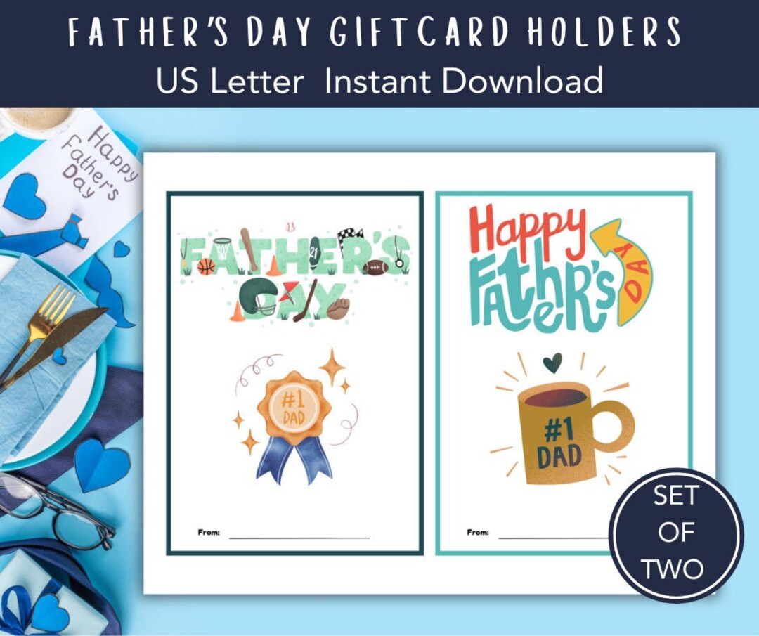 Happy Father's Day Printable Gift Card Holders/printable Gift Card ...