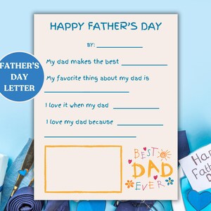 Carta personalizada y emotiva para el Día del Padre de los niños a papá/Carta para el Día del Padre de los niños a papá - Mensaje personalizado de los niños a papá