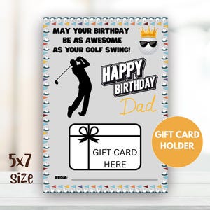 Alles Gute zum Geburtstag Dad Golf Themed Geschenkkartenhalter-Instant Download/Printable Golf Themed Geschenkkartenhalter für Papas Geburtstag/Golf-Geschenkkarte