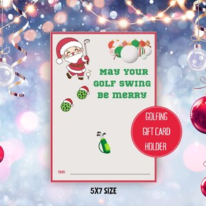 Festlicher Golf-Enthusiast-Geschenkkartenhalter für Weihnachten / Feiertagsgeschenkkartenhalter für Golfer-Einzigartige Geschenkidee / Geschenkkartenhalter zum Thema Golf