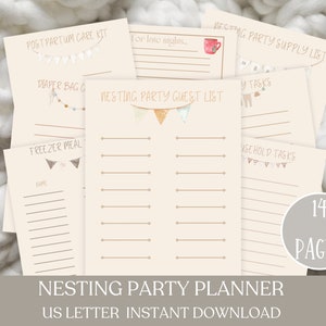 Planerare för bosättning av fest/planerare för babyshower/planeringspaket för bosättning av fest/paket med inbjudningar för babyshower/babyshower