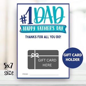 Porte-cartes cadeau à imprimer pour la fête des pères pour papa/papa Carte-cadeau pour la fête des pères imprimable