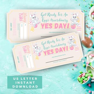 Billet Oui Pâques à téléchargement immédiat/Bon-coupon imprimable Pâques Oui/Bon-cadeau de Pâques pour les enfants/Billet Oui pour la fête de Pâques