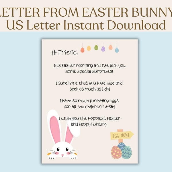 Letter from the Easter Bunny/Kids letter from the Easter Bunny/Easter Morning letter from the Easter Bunny/Easter Egg Hunt Letter