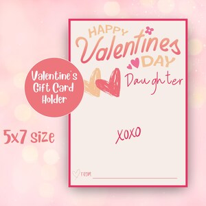 Valentinstag Geschenk Kartenhalter für Tochter-Valentinstag Geschenk für Tochter Sofortiger Download druckbare/Last Minute Tochter Valentinstag Geschenk