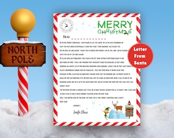 Santa Claus Personalized Letter For Kids-Instant Download For Christmas Magic/Santa Letter Instant Download For Holiday Surprise
